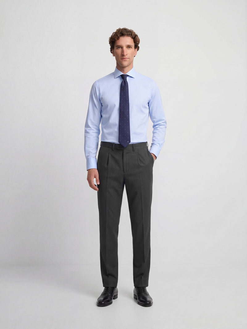 Pantalon de costume croisé stretch gris