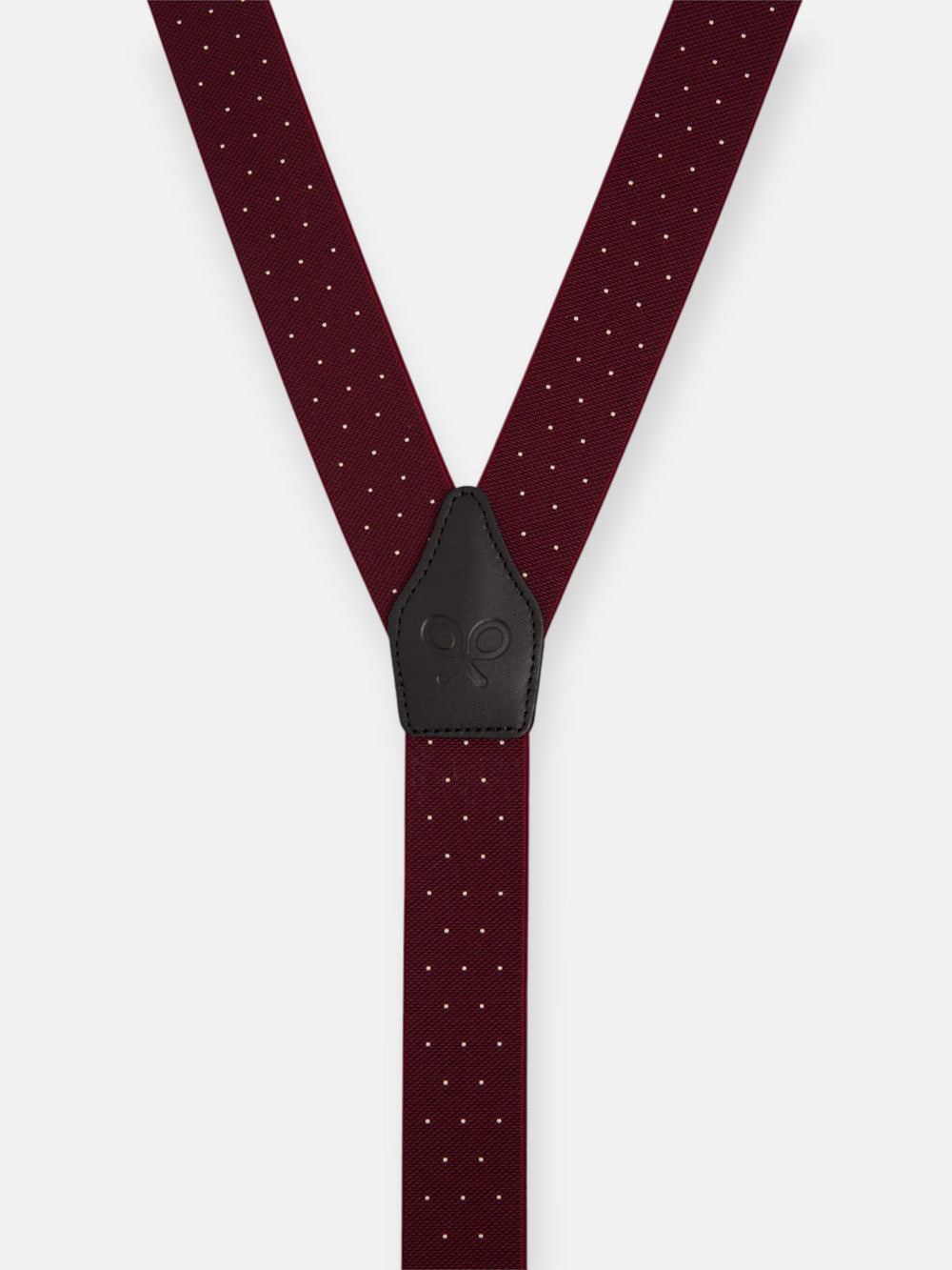 Silbon burgundy polka dot suspenders